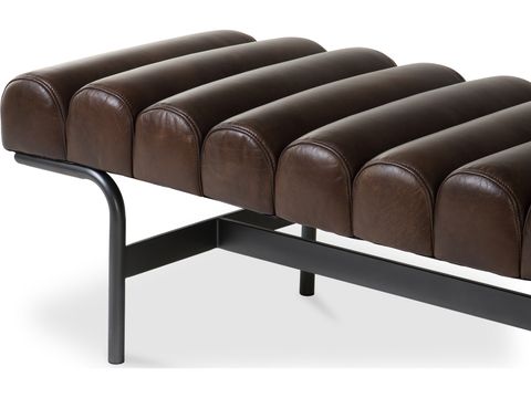 Moe's Home Harrison Dark Brown Leather Accent Bench | Meqn103120 for Harrison Bench Dark Brown